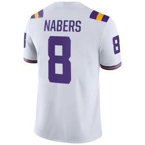 MalikNabersWhiteLSUTigersNILFootballGameJersey
