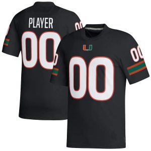 MiamiHurricanesadidasPick-A-PlayerNILReplicaFootballJersey-Black
