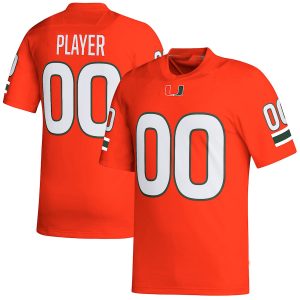 MiamiHurricanesadidasPick-A-PlayerNILReplicaFootballJersey-Orange
