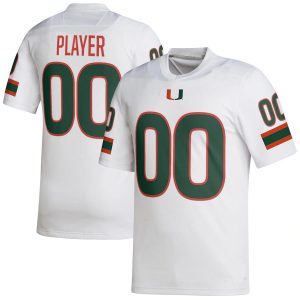 MiamiHurricanesadidasPick-A-PlayerNILReplicaFootballJersey-White-1