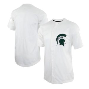 MichiganStateSpartansNikeReplicaBaseballJersey-White