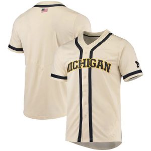 MichiganWolverinesNikeReplicaBaseballJersey-Natural