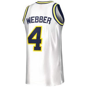 MichiganWolverines_4ChrisWebberMitchell_Ness1991-92AuthenticJersey-White-1