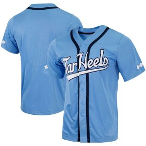 NorthCarolinaTarHeelsNikeReplicaFull-ButtonBaseballJersey-CarolinaBlue