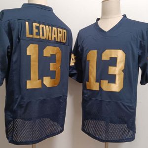 NotreDameFightingIrish_13RileyLeonardNameNavyBlueCollegeStitchedJersey