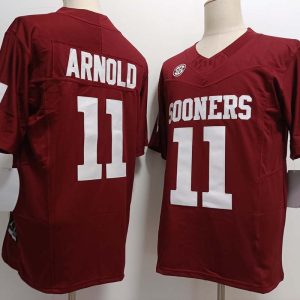 OklahomaSooners_11JacksonArnoldRedFUSECollegeStitchedJersey