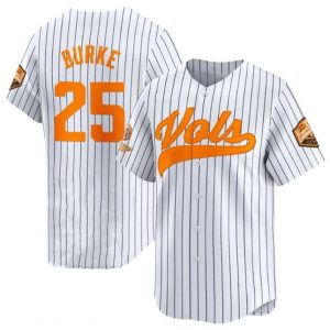 TennesseeVolunteers_25BlakeBurkeWhitePinstripe2024ChampionsVaporLimitedStitchedJersey