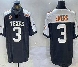 TexasLonghorns_3QuinnEwersBlackWhite100THFUSECollegeStitchedJersey-1