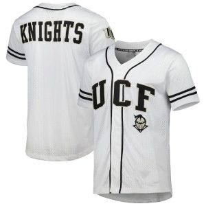 UCFKnightsColosseumFree-SpiritedFull-ButtonBaseballJersey-White