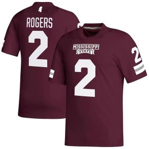 WillRogersMississippiStateBulldogsadidasNILReplicaFootballJersey-Maroon